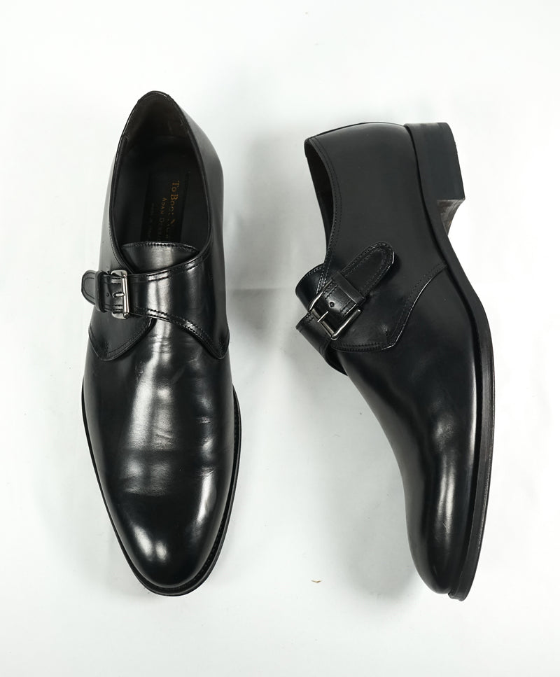 TO BOOT NEW YORK - "Campbell” Single Monk Strap Black Loafers - 10.5