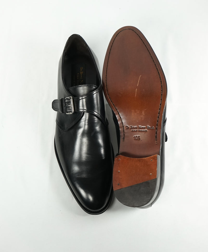 TO BOOT NEW YORK - "Campbell” Single Monk Strap Black Loafers - 10.5
