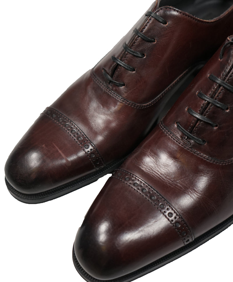 TO BOOT NEW YORK - “DEREK” Burgundy Oxblood Brogue Cap Oxfords - 7.5