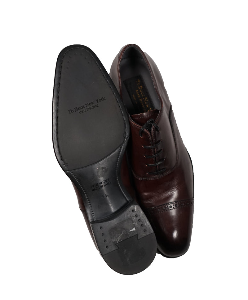 TO BOOT NEW YORK - “DEREK” Burgundy Oxblood Brogue Cap Oxfords - 7.5