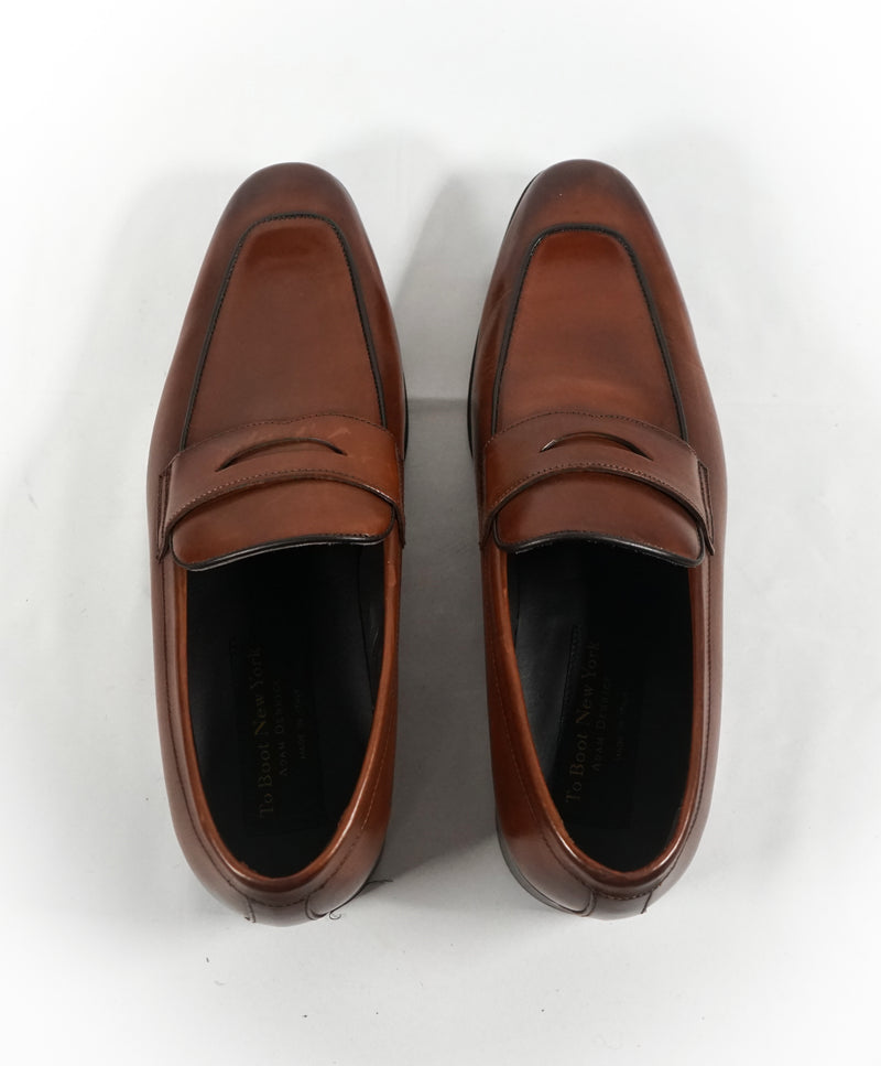 TO BOOT NEW YORK - “Dupont” Brown Premium Grade Leather Penny Loafers - 8.5