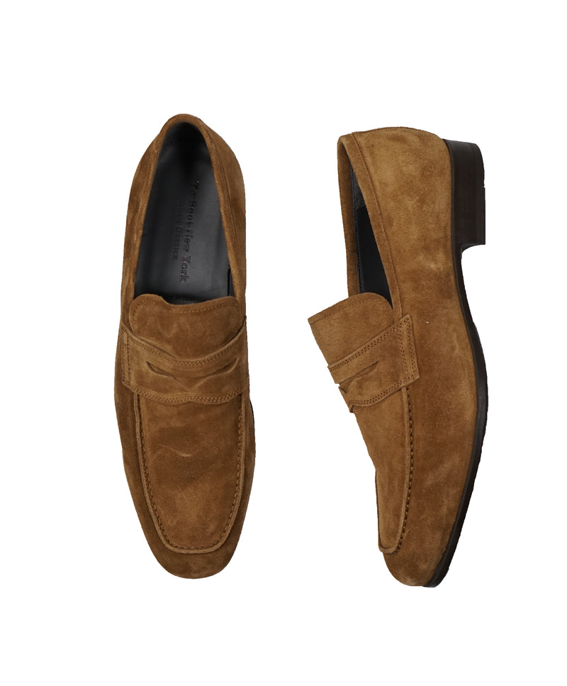 TO BOOT NEW YORK - Tobacco Brown Distressed Penny Loafers - 11