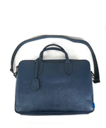 URI MINKOFF - Saffiano Blue Leather "Fulton" Briefcase -
