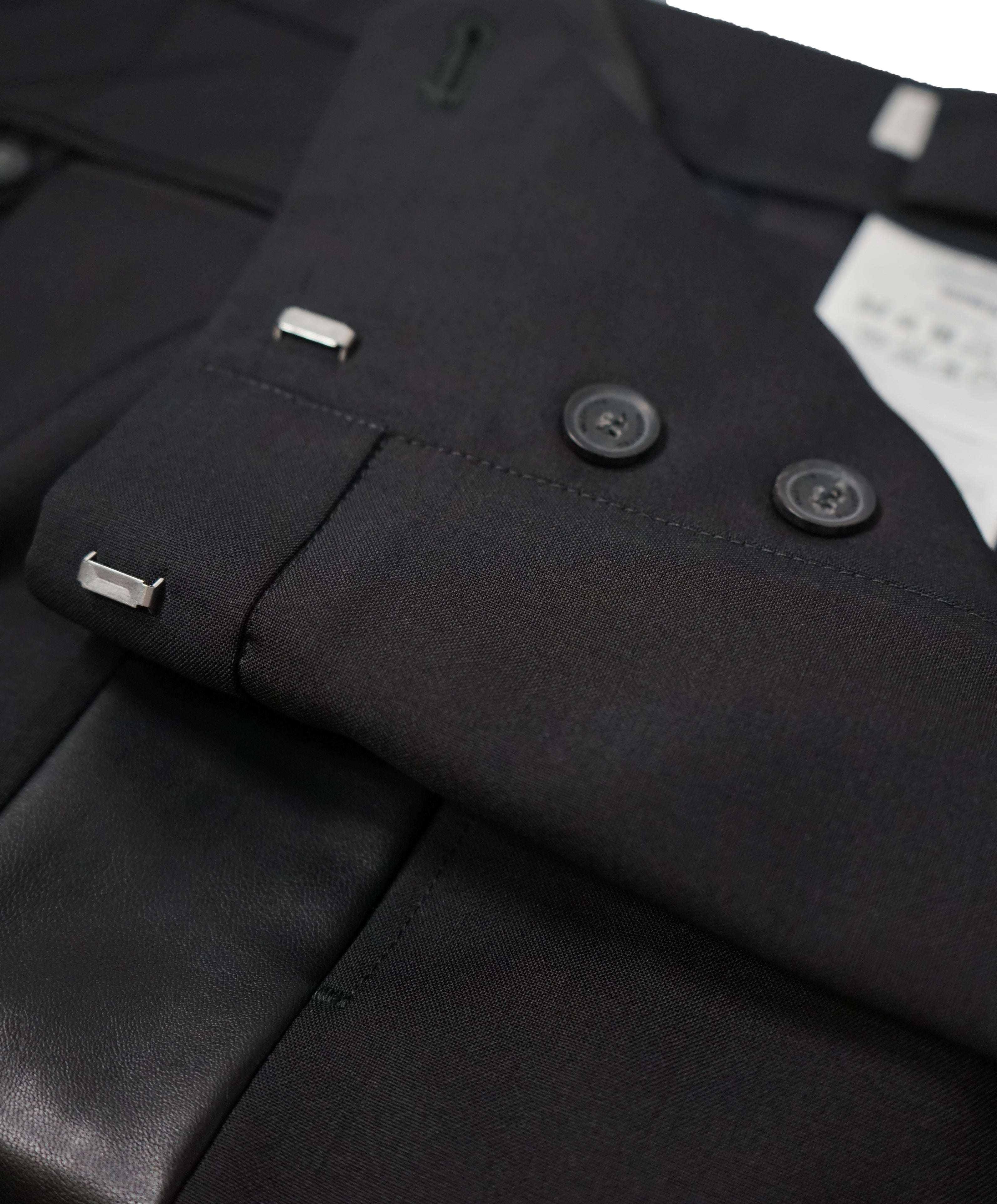 VALENTINO - Leather Side Stripe Wool Dress Pants - 33W