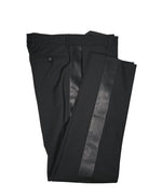 VALENTINO - Leather Side Stripe Wool Dress Pants - 33W