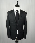 VERSACE COLLECTION -Abstract Textured Black & Gray Runway Melange Slim Suit - 38R