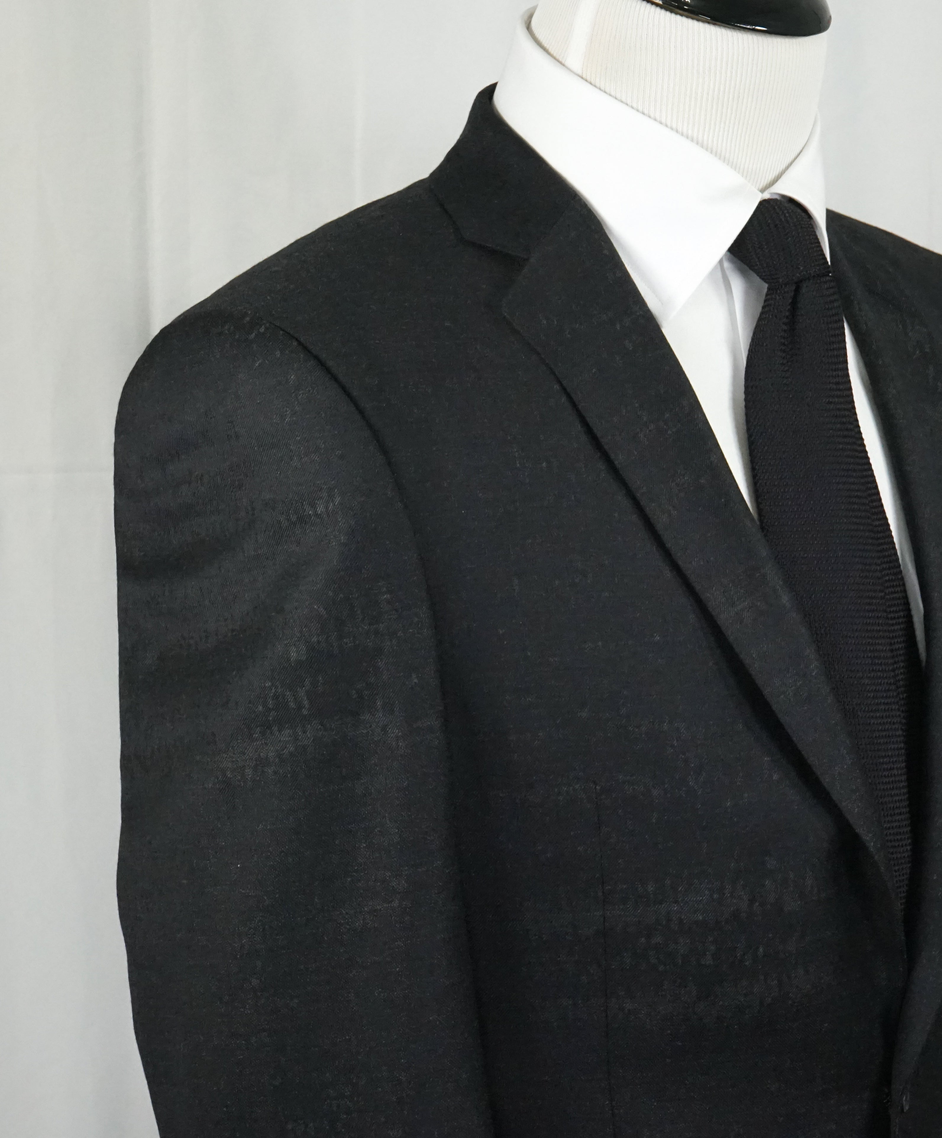 VERSACE COLLECTION - Abstract Textured Black & Gray Runway Melange Slim Suit- 40R