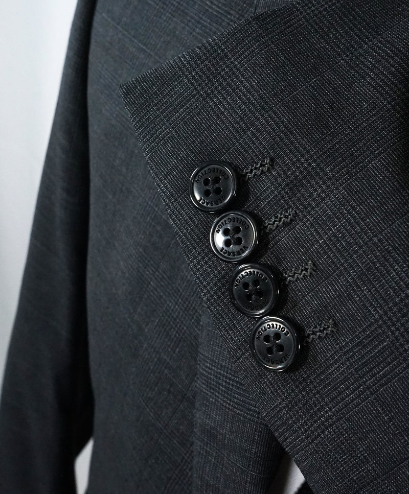 VERSACE COLLECTION - Gray Prince of Wales Check Plaid Suit - 38L