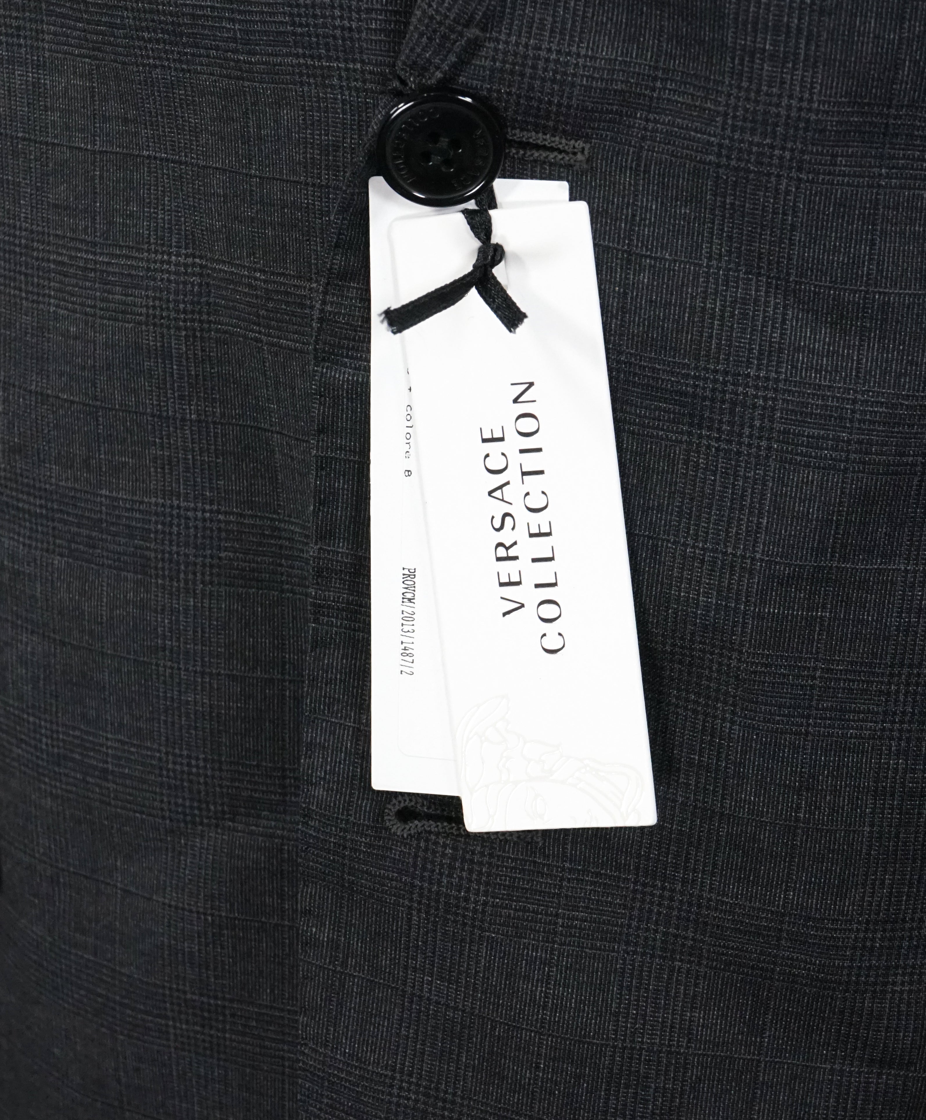 VERSACE COLLECTION - Gray Prince of Wales Check Plaid Suit - 38L