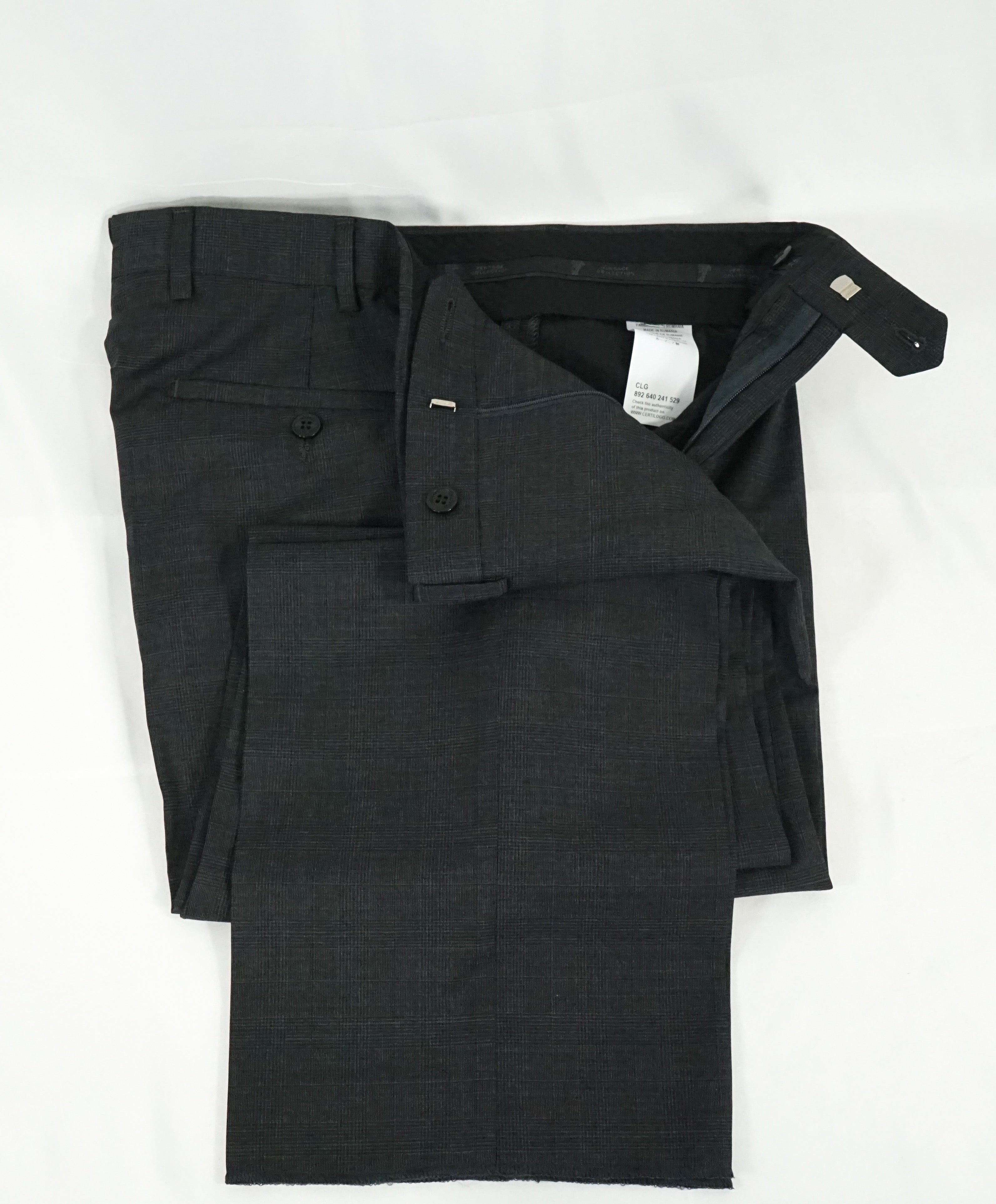 VERSACE COLLECTION - Gray Prince of Wales Check Plaid Suit - 38L