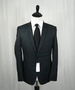 VERSACE COLLECTION -Abstract Textured Jade & Gray Runway Melange Slim Suit - 38R