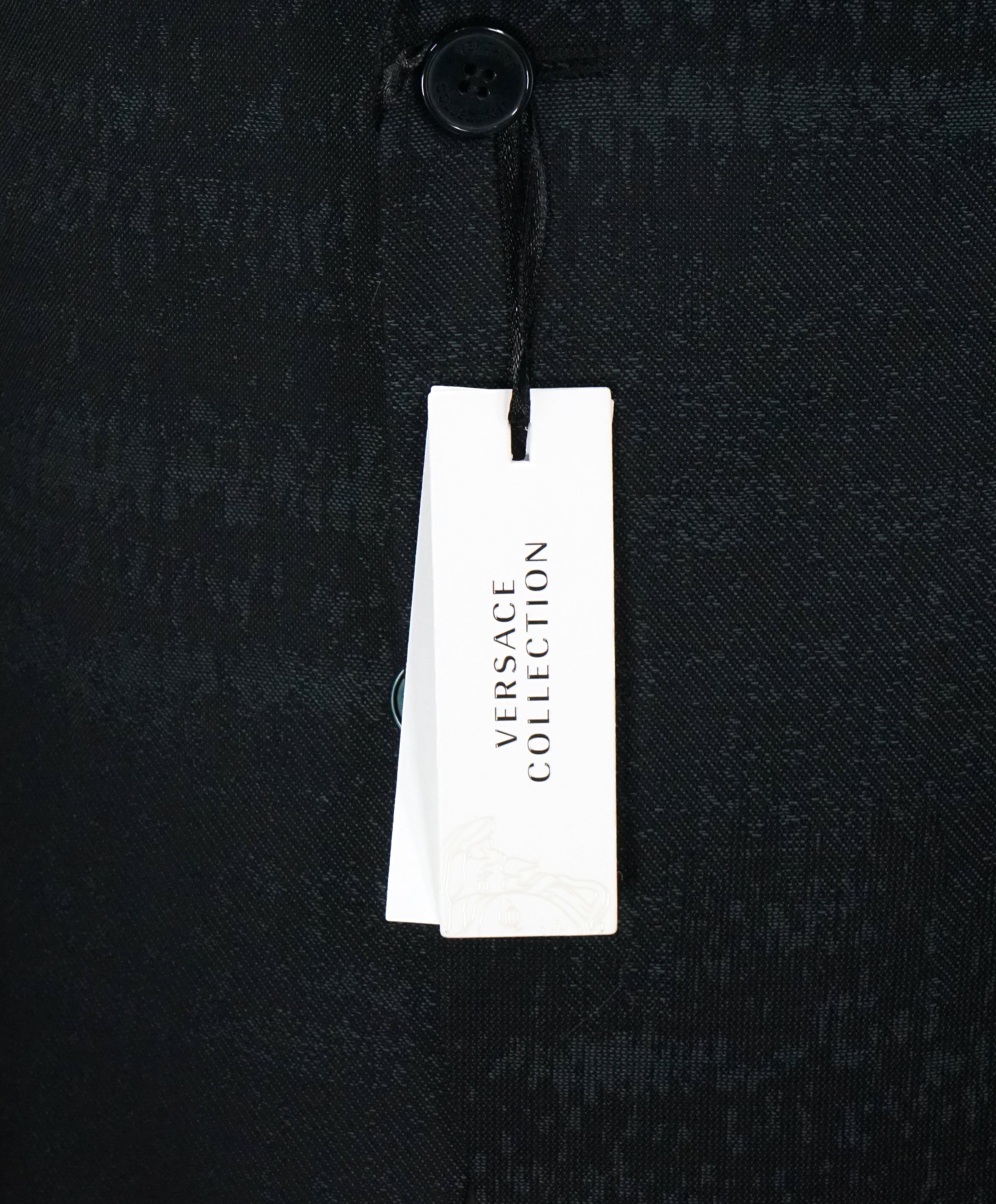 VERSACE COLLECTION -Abstract Textured Jade & Gray Runway Melange Slim Suit - 38R