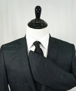 VERSACE COLLECTION -Abstract Textured Jade & Gray Runway Melange Slim Suit - 38R