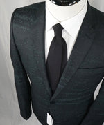 VERSACE COLLECTION - Abstract Textured Jade & Gray Runway Melange Slim Suit - 36R