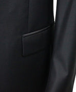 VERSACE COLLECTION - RARE Shawl Collar Tuxedo Suit Black Wool / Satin - 42R