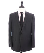 VERSACE COLLECTION - Micro Check Gray Wool & Silk SLIM 2-Button Blazer  - 48R