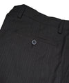 VERSACE COLLECTION -Charcoal Tonal Stripe MOP Logo Button Wool Pants - 37W