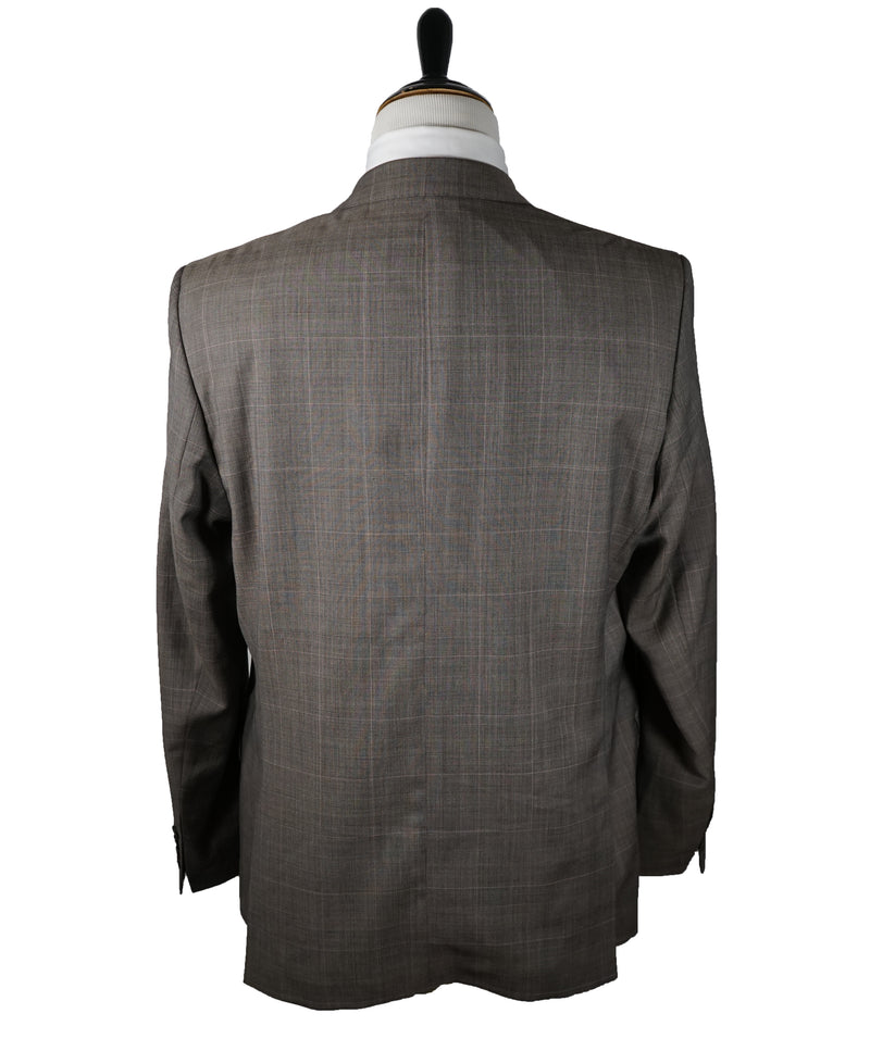 VERSACE COLLECTION - Gray Brown Prince of Wales Check with Pink Detail - 48R