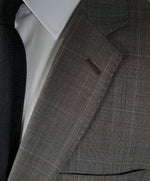 VERSACE COLLECTION - Gray Brown Prince of Wales Check with Pink Detail - 48R