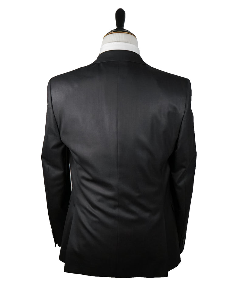 VERSACE COLLECTION - Notch Lapel  Black Suit With Muted Sheen - 44R