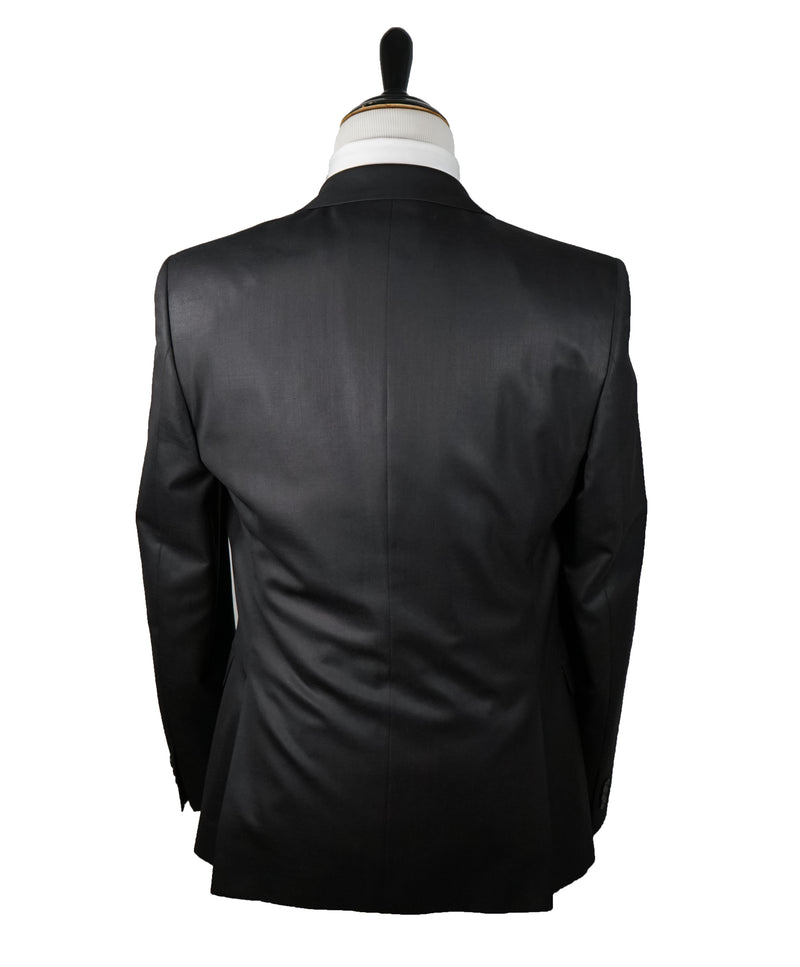 VERSACE COLLECTION - Notch Lapel Black Suit With Muted Sheen - 44R