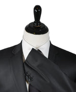 VERSACE COLLECTION - Notch Lapel Black Suit With Muted Sheen - 44R