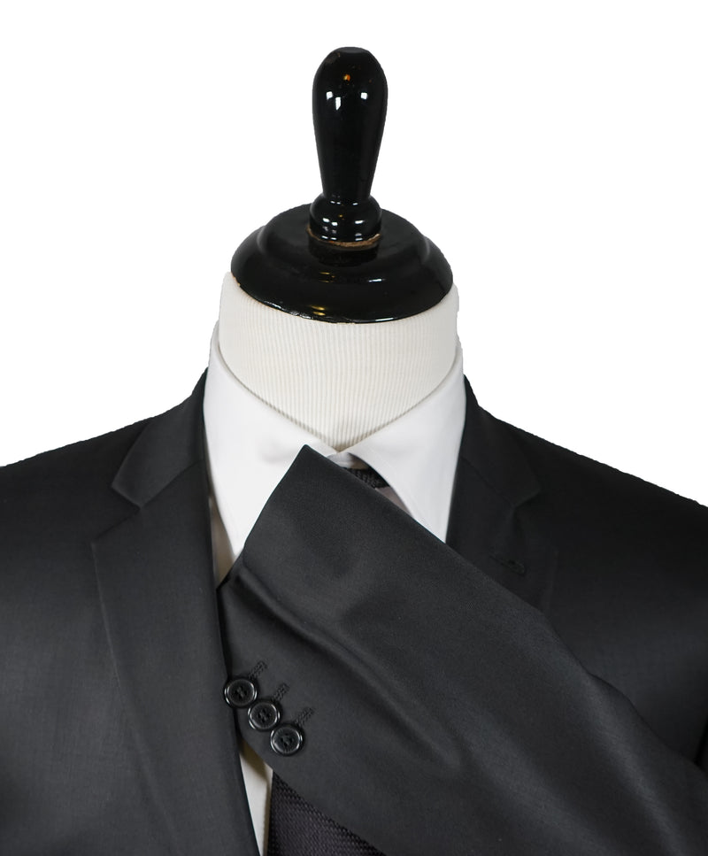 VERSACE COLLECTION - Notch Lapel Black Suit With Muted Sheen - 44R