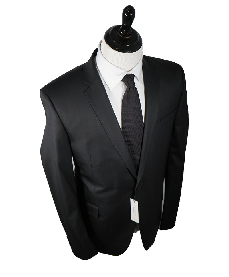 VERSACE COLLECTION - Notch Lapel Black Suit With Muted Sheen - 44R