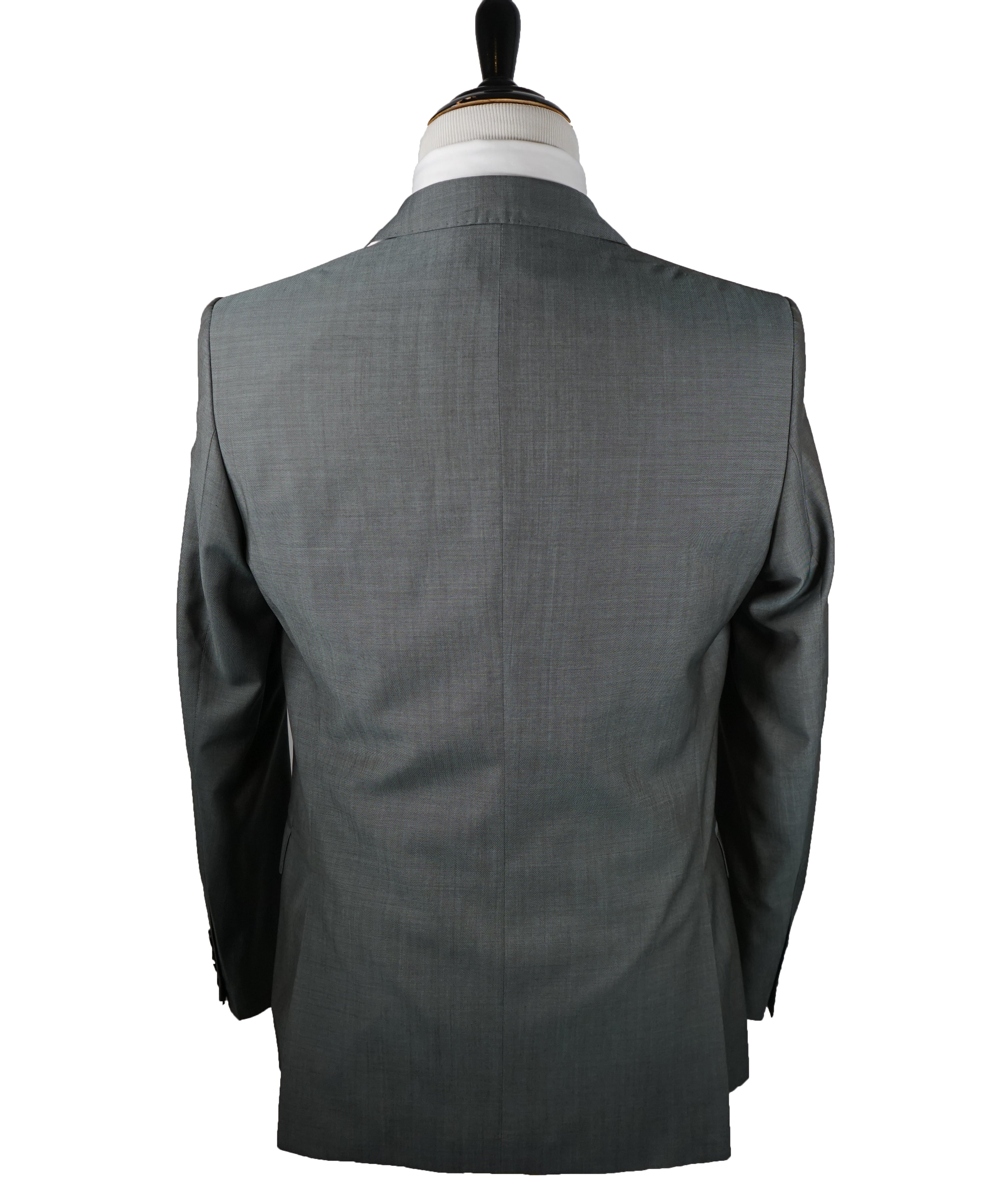 VERSACE COLLECTION - Mohair Blend Silver/Mint Sharkskin Suit Logo Buttons  - 38R
