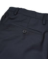 VERSACE COLLECTION -  Solid Navy Logo Button Wool Dress Pants - 33W