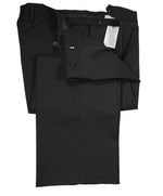 VERSACE COLLECTION -  Tonal Black Stripe Logo Button Dress Pants - 33W