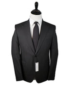 VERSACE COLLECTION - Wide Peak Lapel Textured Check Black Suit - 38R