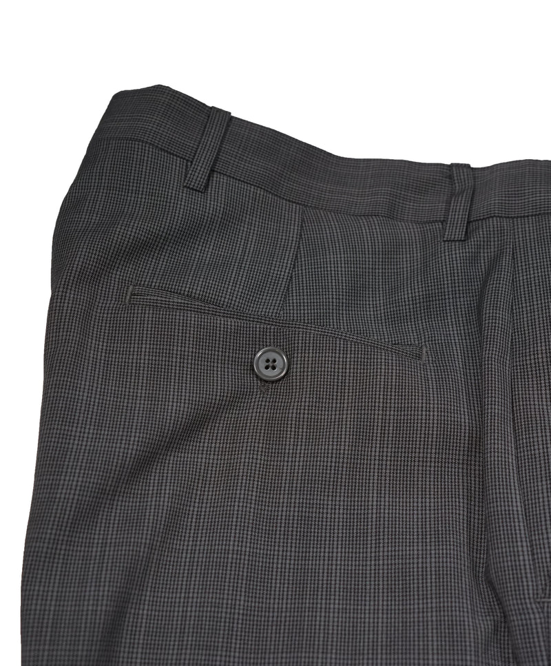 YVES SAINT LAURENT - Gray Bold Check Wool Super 120’s Dress Pants  - 33W