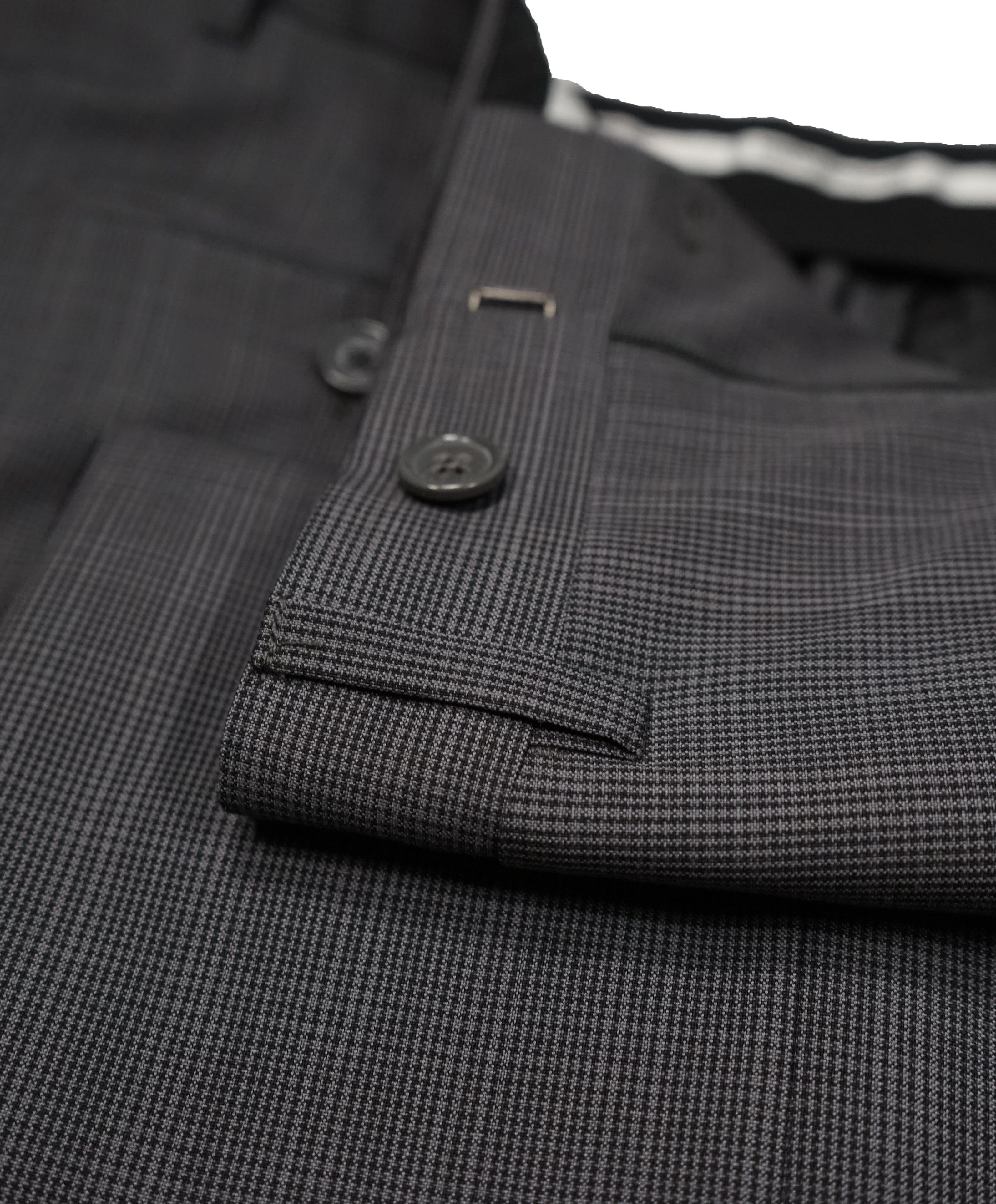 YVES SAINT LAURENT - Gray Bold Check Wool Super 120’s Dress Pants  - 33W