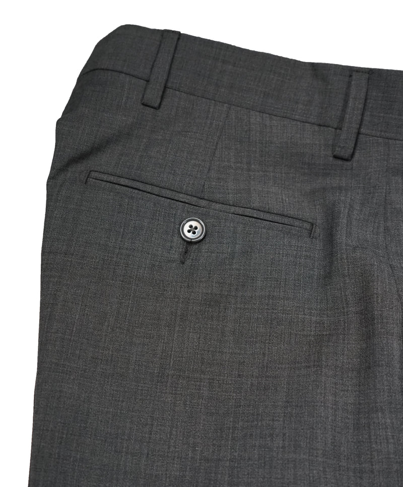 YVES SAINT LAURENT - Gray Solid Wool Super 120’s Dress Pants - 32W