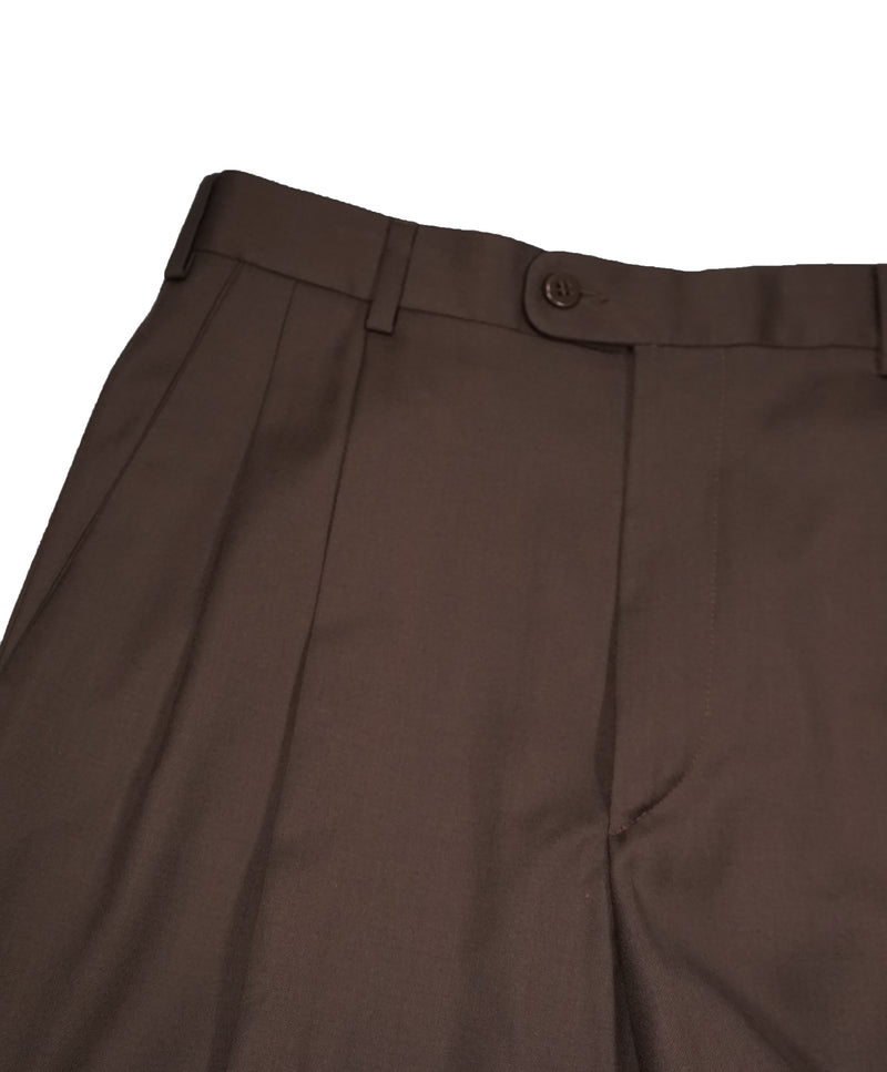 ZANELLA - Brown Double Pleat “Bennett” Dress Pants - 30W