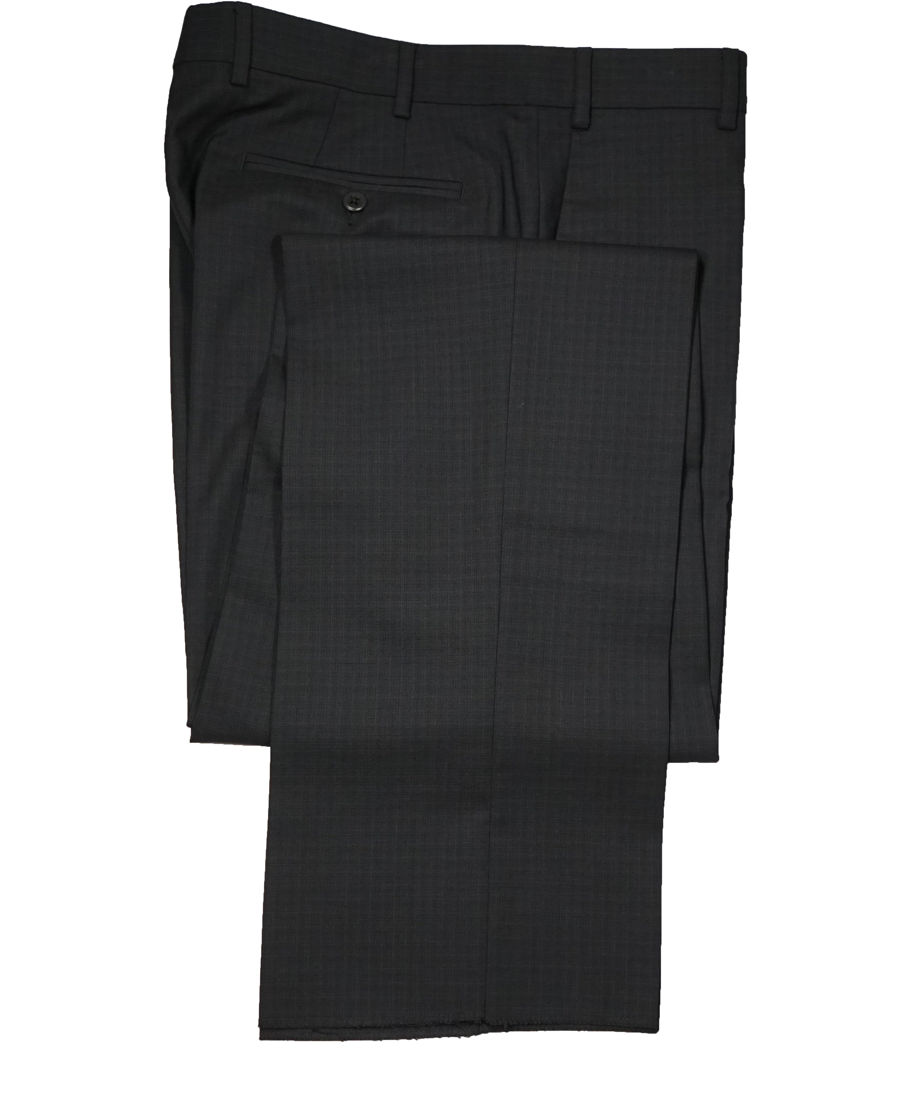 ZANELLA - Gray Tonal Plaid Check “TODD” Flat Front Dress Pants - 34W