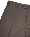 ZANELLA - Medium Brown Textured Fabric “Devon” Flat Front Dress Pants - 34W