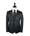 Z ZEGNA- Black With White Fleck Logo Collar Blazer - 38S