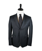 Z ZEGNA- Black With White Fleck Logo Collar Blazer - 38S