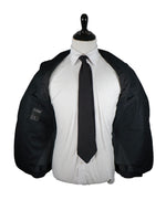 Z ZEGNA- Black With White Fleck Logo Collar Blazer - 38S