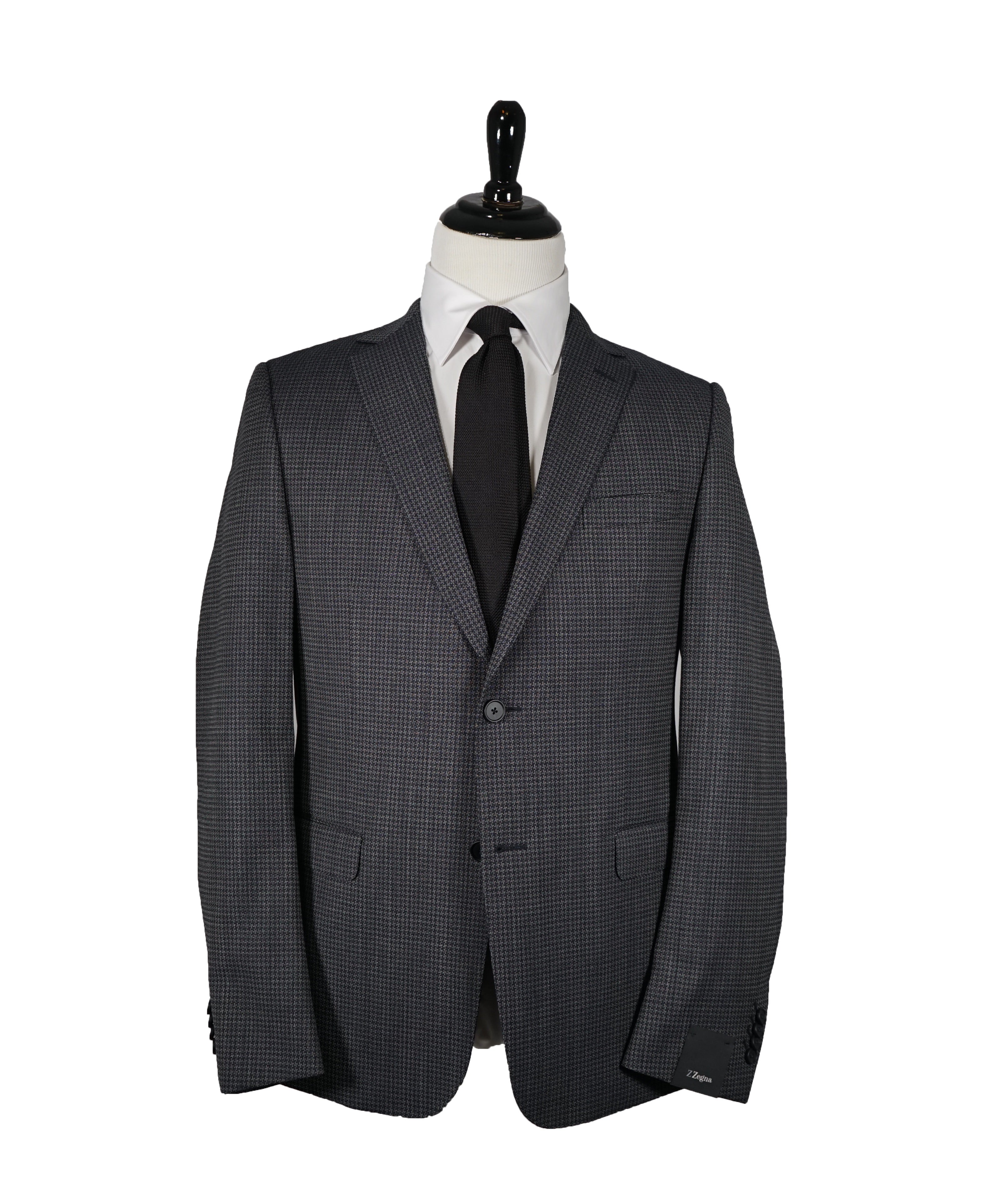 Z ZEGNA - Houndstooth Gray Blazer - 42R
