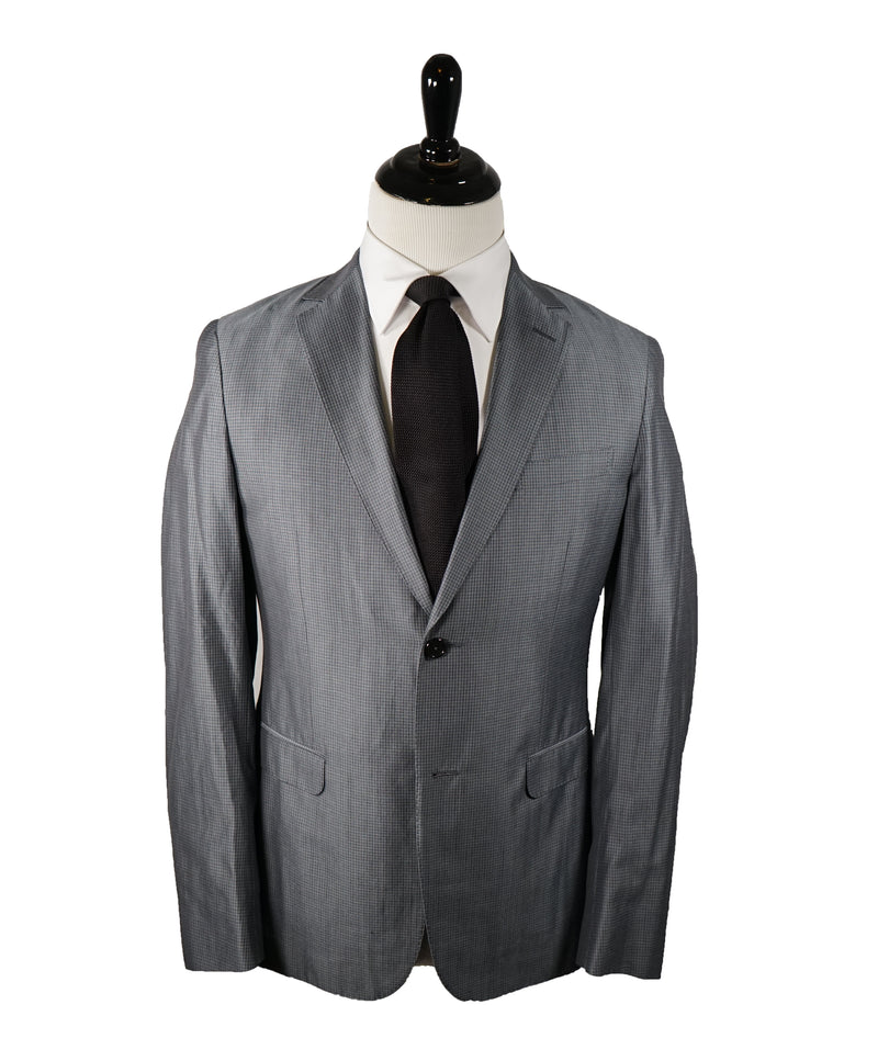 Z ZEGNA -  Sharkskin Plaid Wool/Cotton Partially Lined Suit - 38R