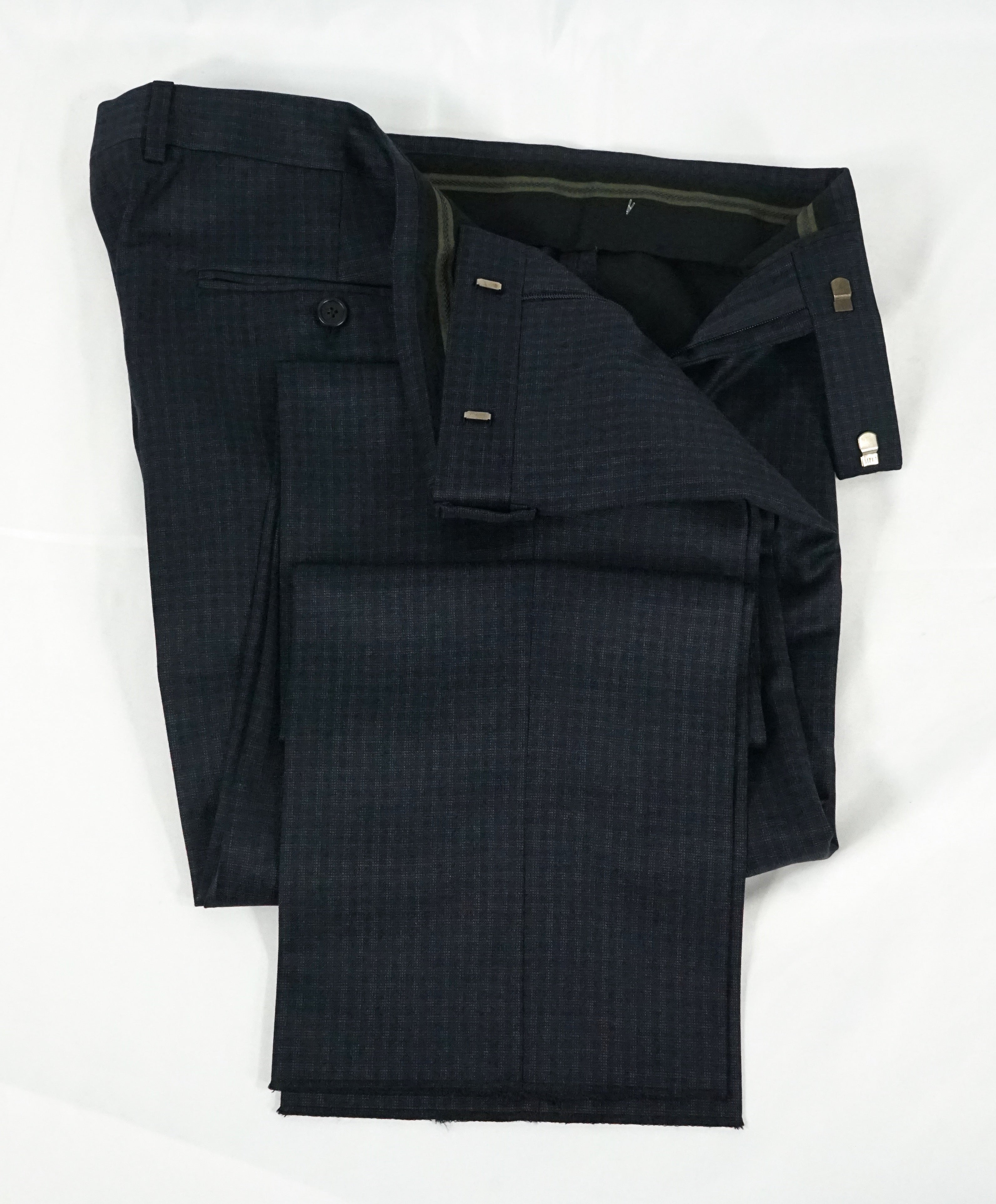 Z ZEGNA - Gray Plaid Check Textured Fabric Drop 8 Wool Suit - 42R