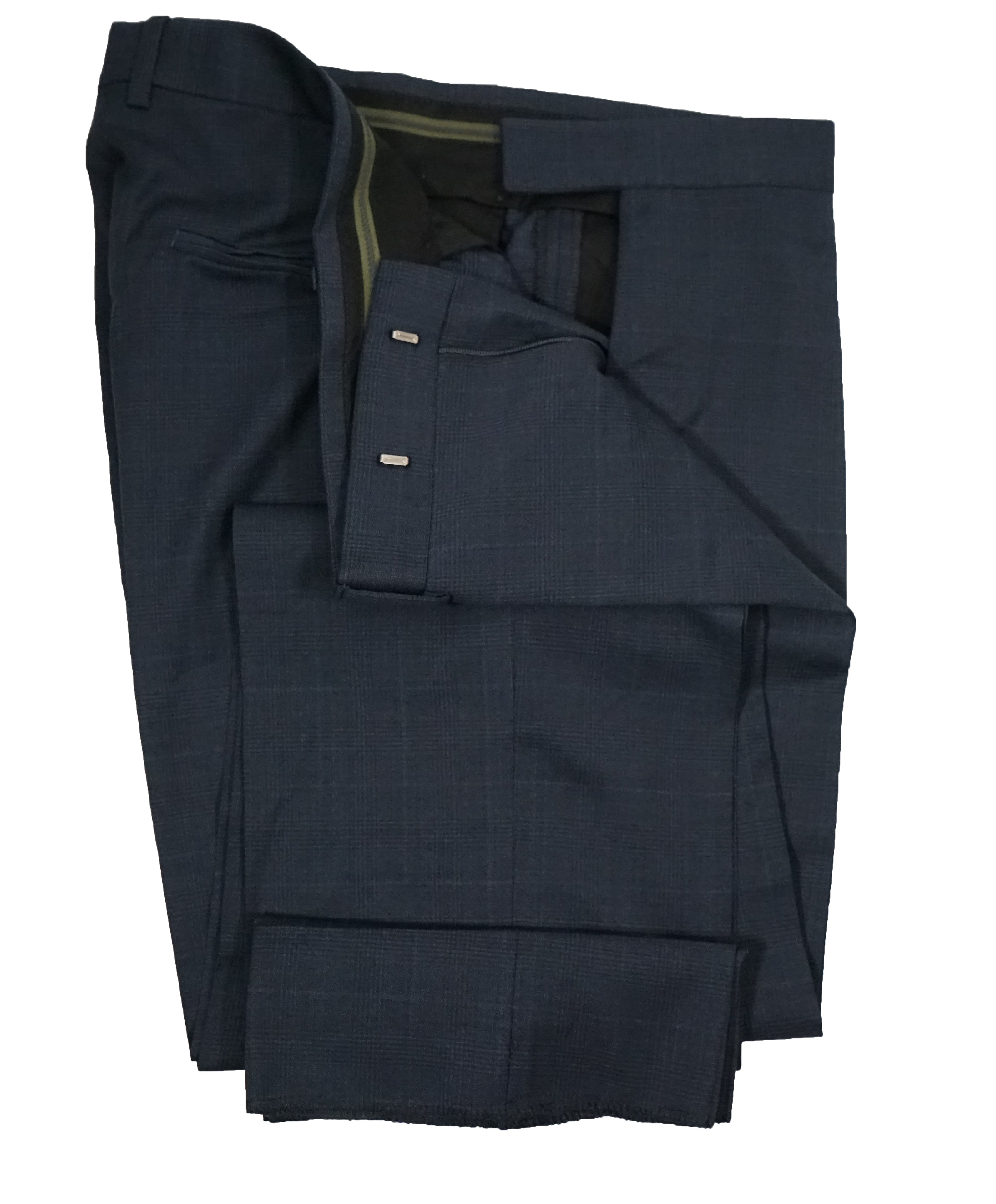 Z ZEGNA - Blue Bold Prince of Wales Check Drop 8 Slim Wool Suit - 42R