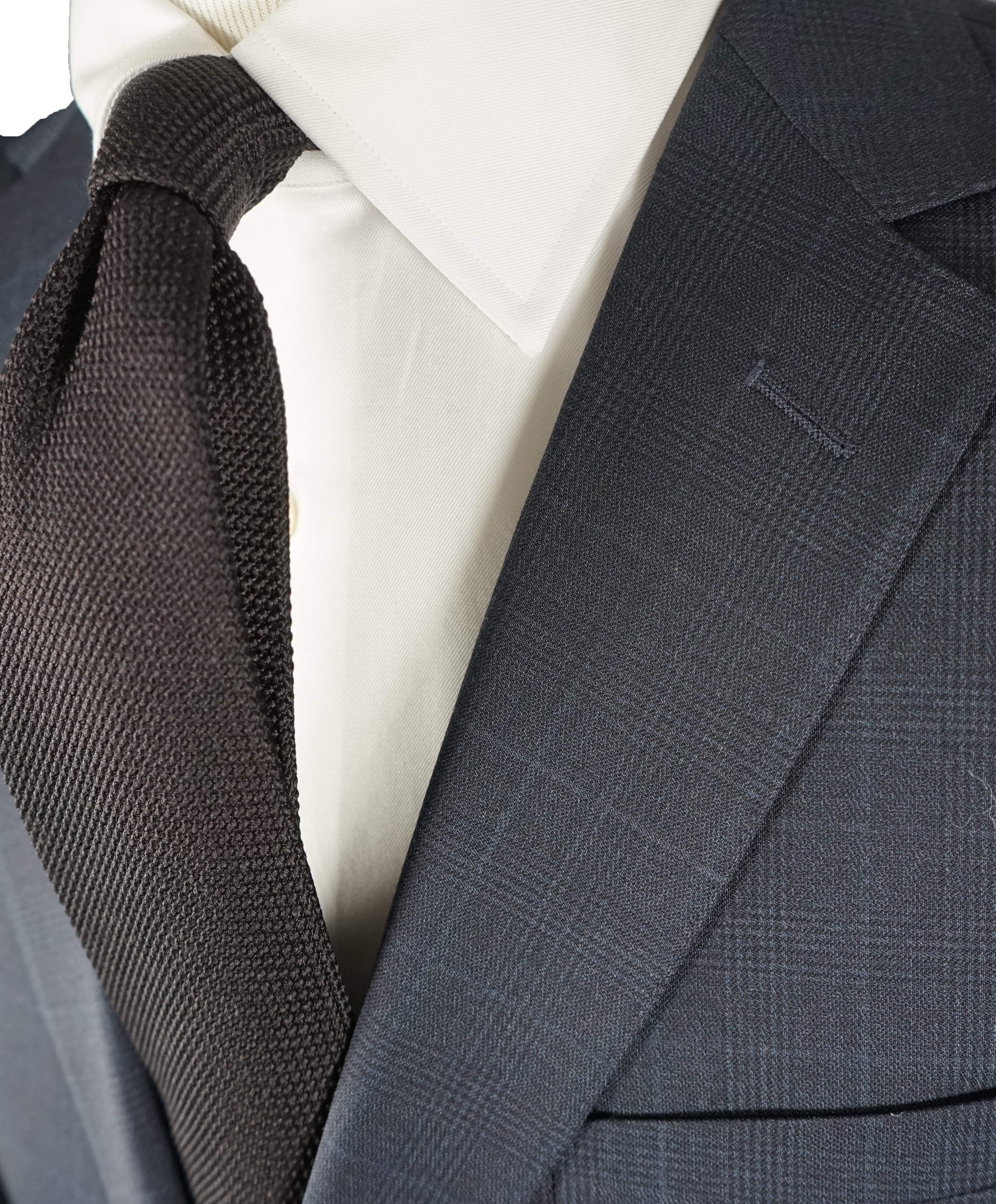 Z ZEGNA - Blue Bold Prince of Wales Check Drop 8 Slim Wool Suit - 42R