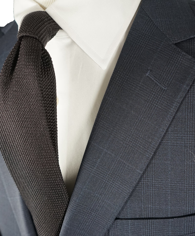 Z ZEGNA - Blue Bold Prince of Wales Check Drop 8 Slim Wool Suit - 42R