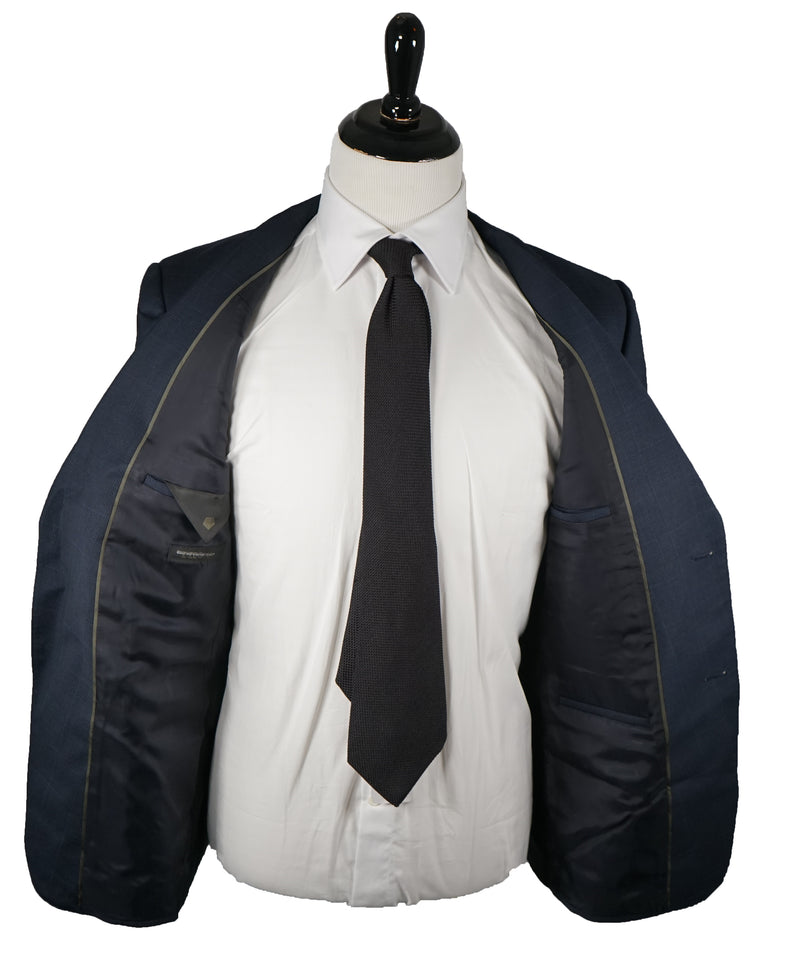 Z ZEGNA - Blue Bold Prince of Wales Check Drop 8 Slim Wool Suit - 42R