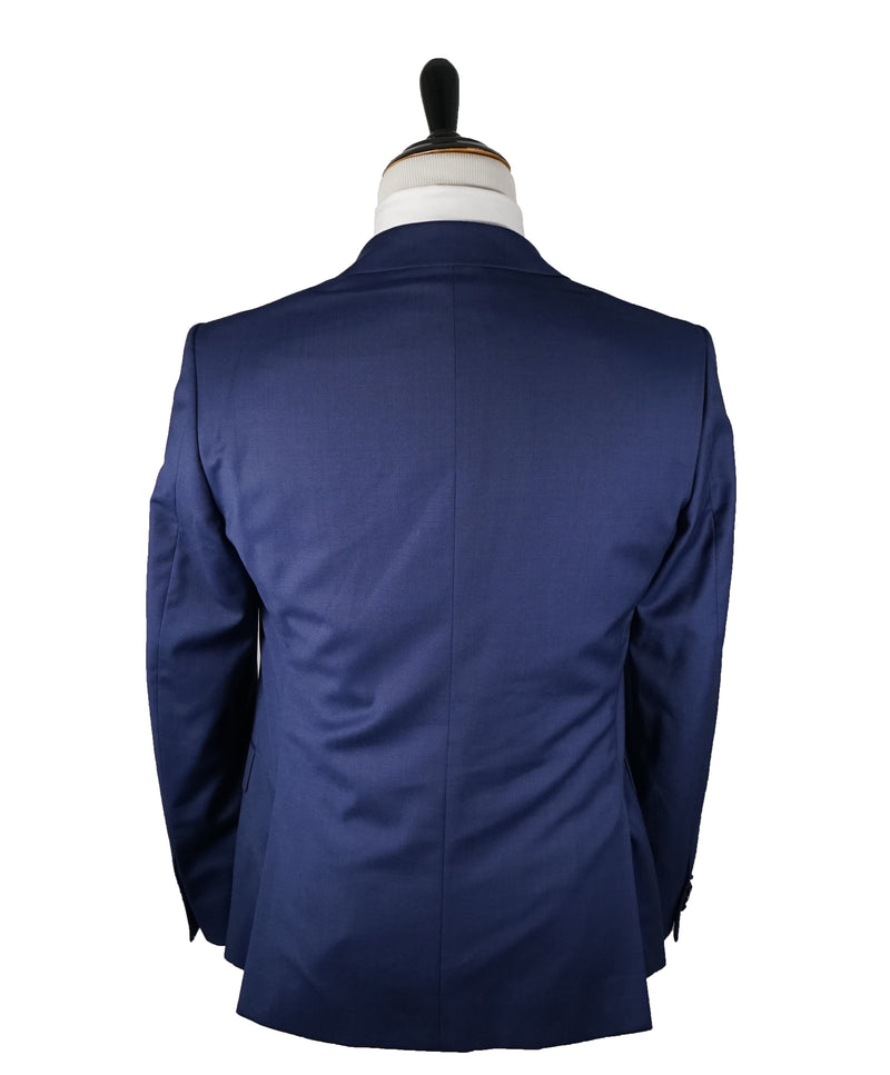 Z ZEGNA - Cobalt Blue Textured Fabric Drop 8 Wool Suit - 40R