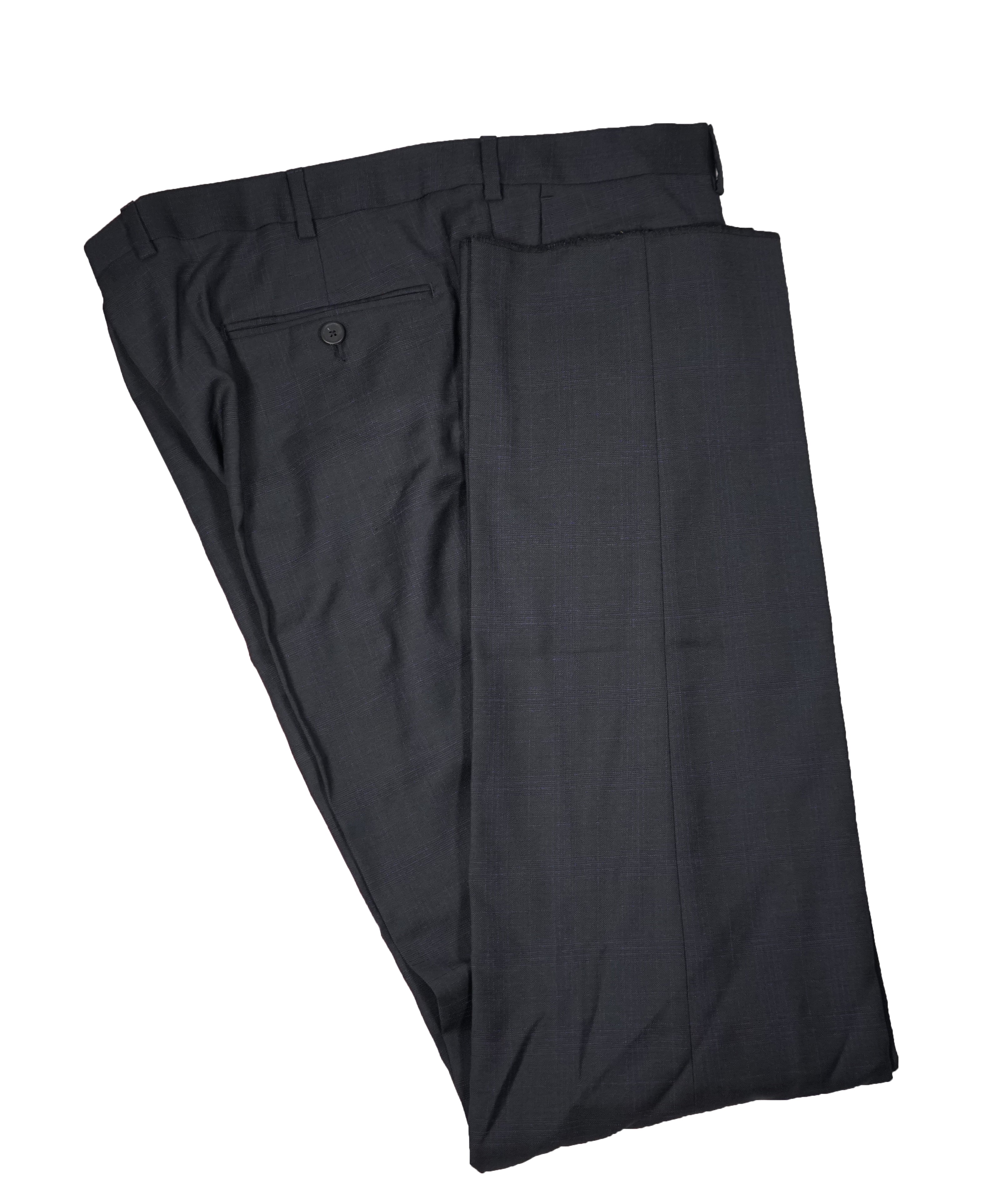 Z ZEGNA - Gray & Purple Plaid Check Flat Front Dress Pants - 38W